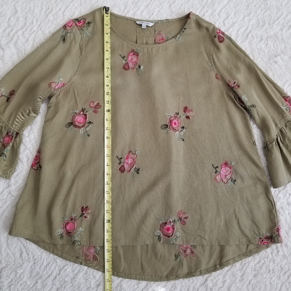 John Mark Green Embroidered Floral Tunic Size Large - Picture 6 of 16